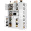 Buffet autoportant traditionnel 52,8 x 17,7 x 70 pouces avec huche, grande armoire de rangement pour garde-manger avec armoire latérale coulissante, tablettes de porte et tiroir-2035946456