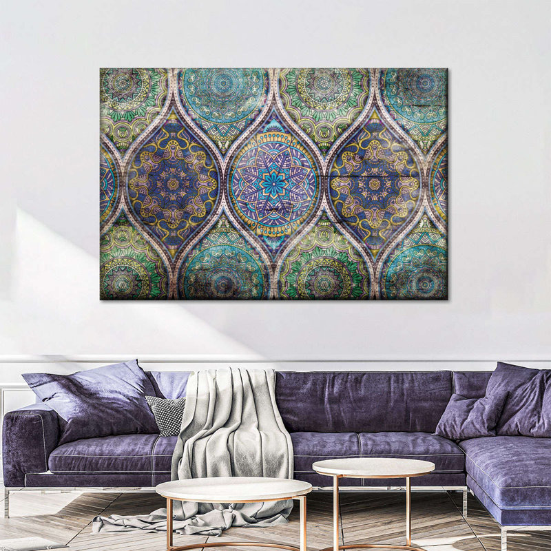 «Mandala grunge» sur toile, H 8 po x l 12 po x P 1 po