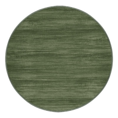 Machine Washable Solid Green Area Rug
