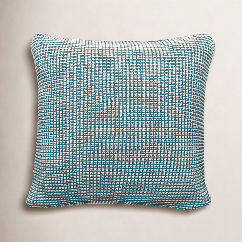 Cohen Geometric Cotton Throw Pillow, Peacock