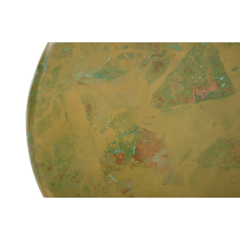 Green Round Glass Contemporary End Table