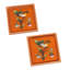  Handmade Sweet Songbird Reverse Painted Glass Coasters (Pair)