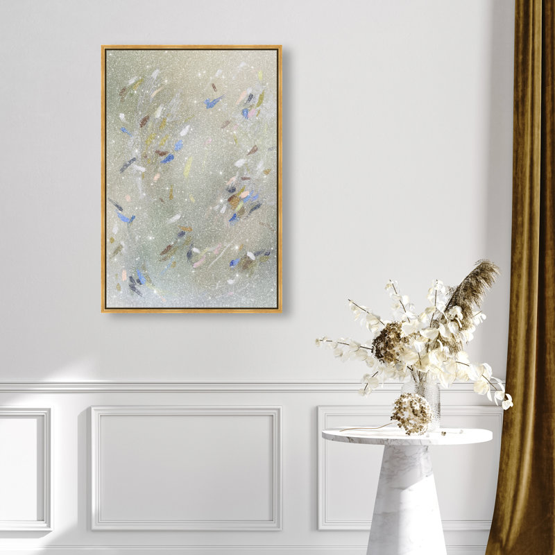 Spontaneous Trace Print by Oliver Gal, 25"H x 17"W, Gold Floater Frame