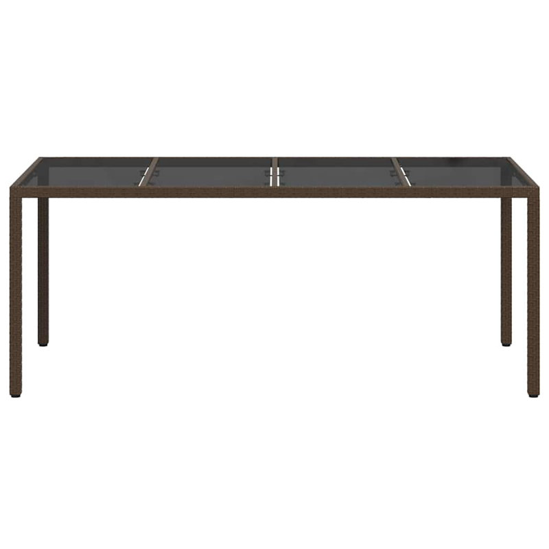 vidaXL Garden Table Brown 74.80 x 35.43 x 29.53 in Poly Rattan, 29.7"H x 74.8"L x 35.4"W, Brown