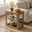 Table de bout de style campagnard 23,62 po avec tablettes de rangement, table d'appoint à 3 niveaux pour le salon et la chambre à coucher-1890274362