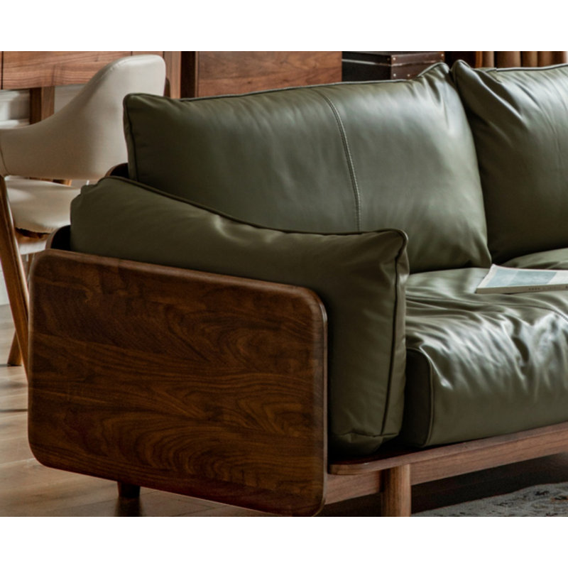 Nouveau canapé en bois massif chinois, H 31,5 po x l 118,5 po x P 37,4 po, 4
