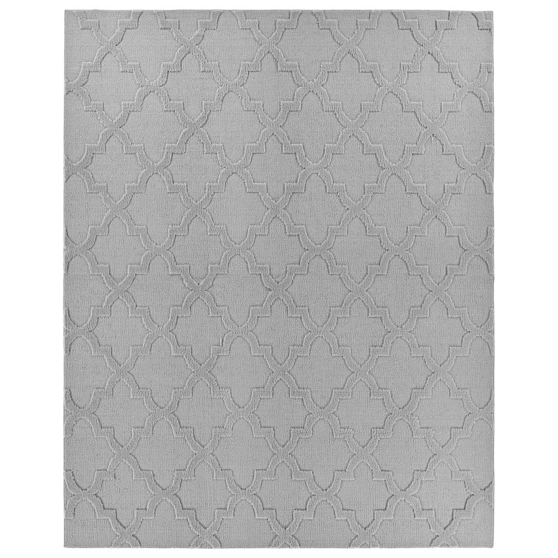 Silver Nasturtium Cut-loop Trellis Area Rug by, Rectangle 7'6" x 9'6"