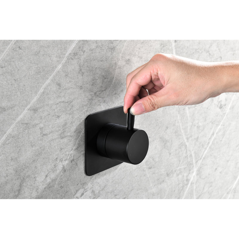 Valve de contrôle de volume très haut 3/4 ", noir mat avec poignée en laiton réglable, métal, douche précise et valve de gestion pour douche, débit, poignée en noir, construction, réglages