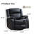 Leedward Modern Overstuffed Faux Leather Manual Swivel Rocker Recliner With 8-Point Vibrating Massage & Heating-106915952