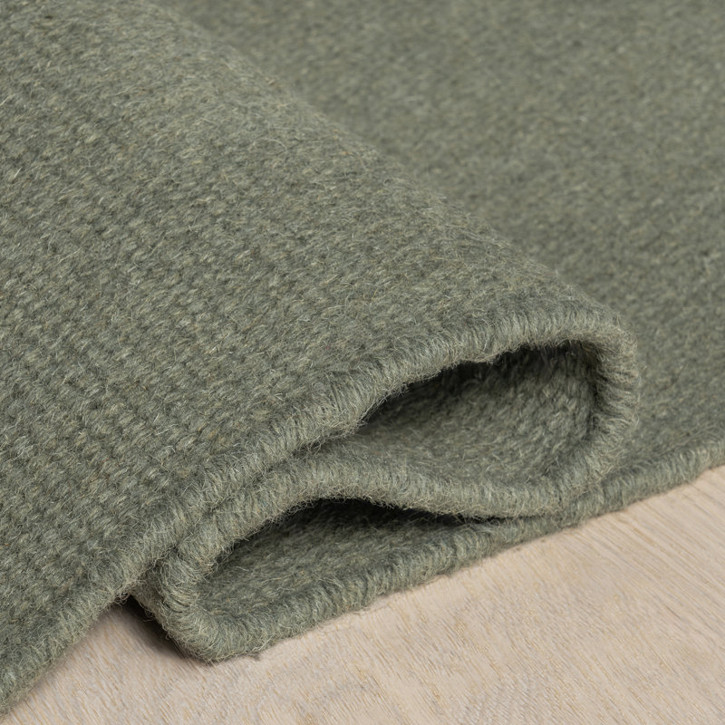 Double Striped Wool Area Rug, Rectangle 9'6" x 13'6"