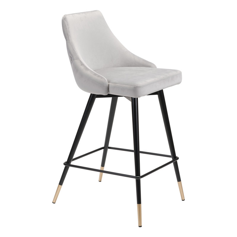 Tabouret de comptoir Mayarose - vert, Tabouret de comptoir (siège d'une hauteur de 25,6, Gris