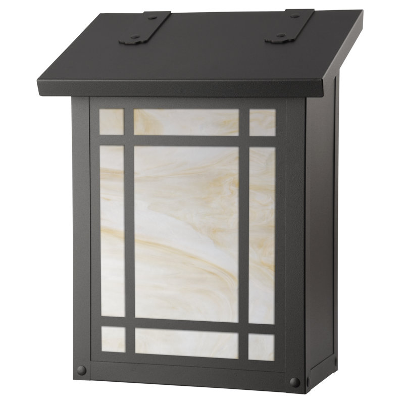 Summit Brass Wall Mounted Mailbox, Gold Iridescent, Textured Black