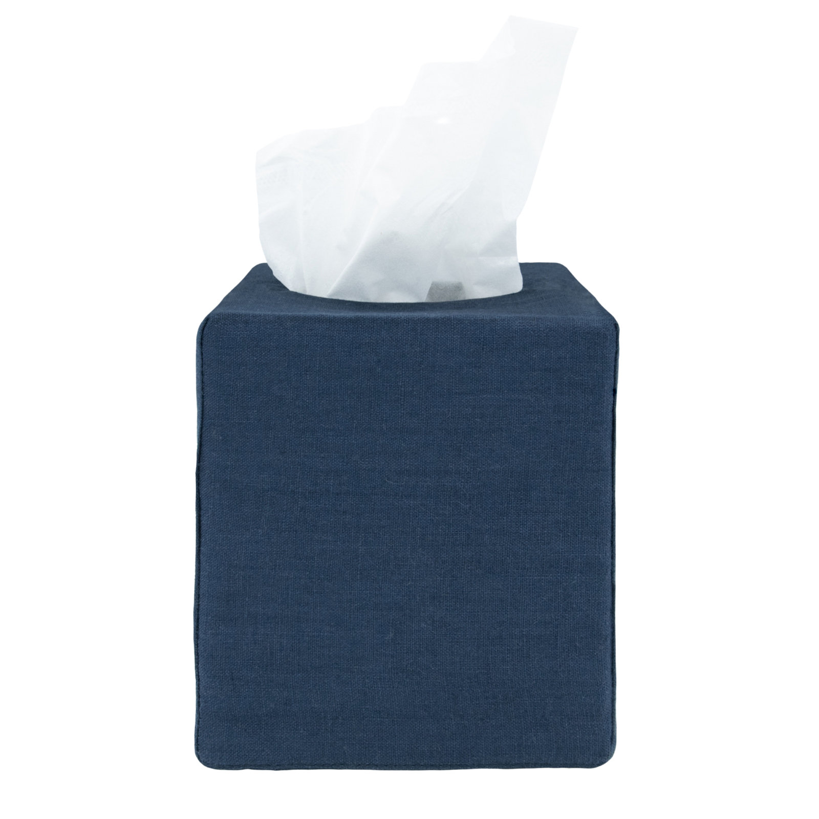 Stonewashed Linen Tissue Box Cover, Indigo