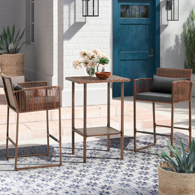 Tannehill 3-Piece Steel Outdoor Bar Set