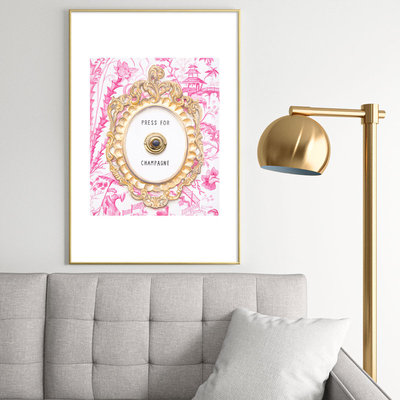 «Lisa Golightly Press For Champagne», reproduction d'art encadrée, Or, H 36 po x l 24 po