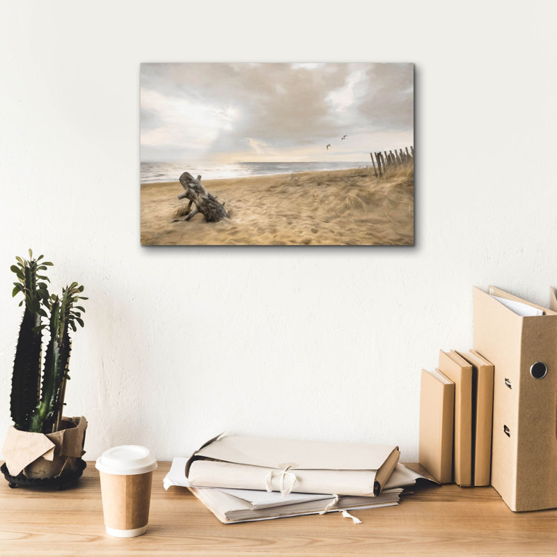 Golden Coastal Sunrise ' by Lori Deiter, Canvas Wall Art, 18"x12", 12" H x 18" W x 0.75" D