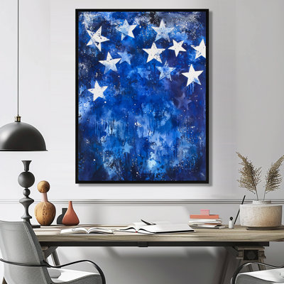Étoiles sur le drapeau des États-Unis - art mural patriotiste des États-Unis