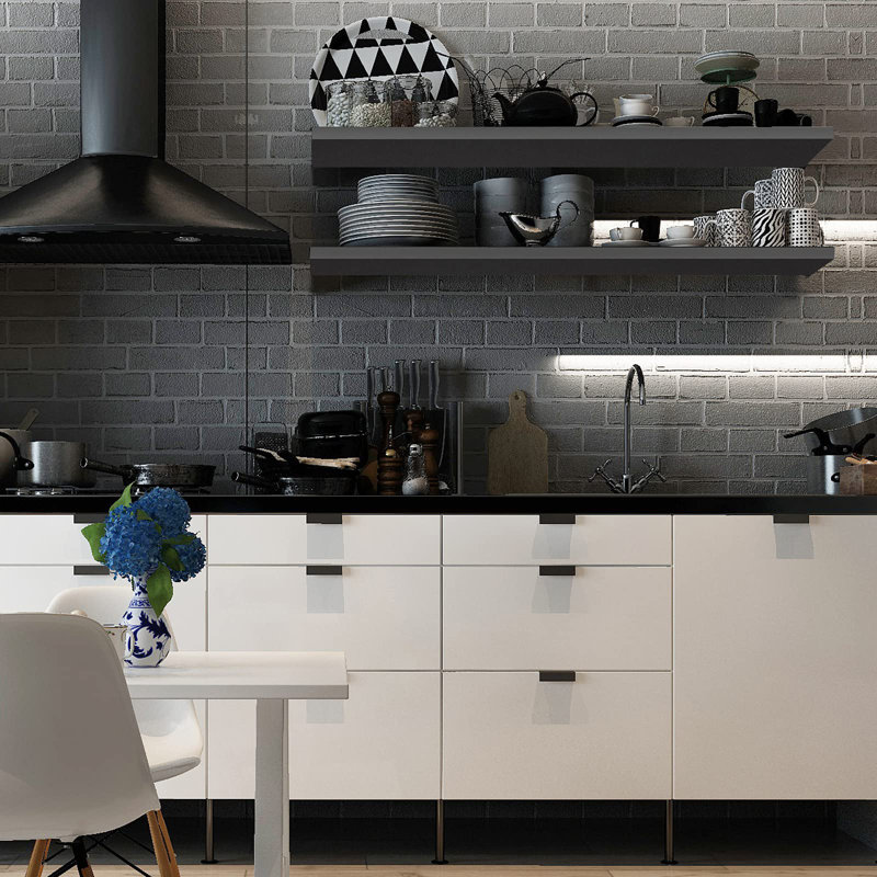 Floating Shelf, 22.9cm H x 70cm W  x 3.8cm D, Black