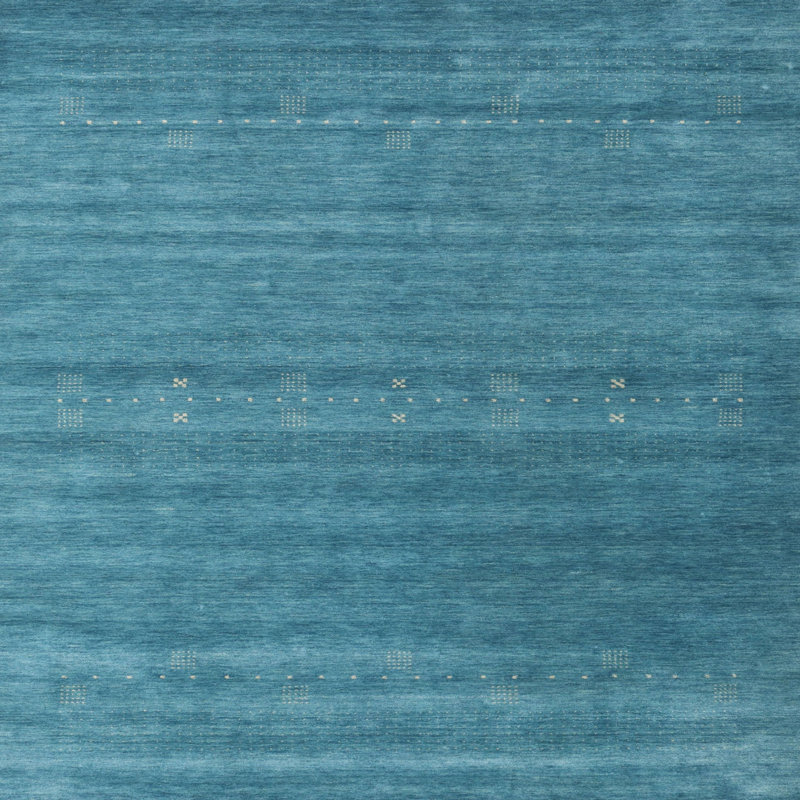 Tapis contemporain bleu, Carré 3 pi