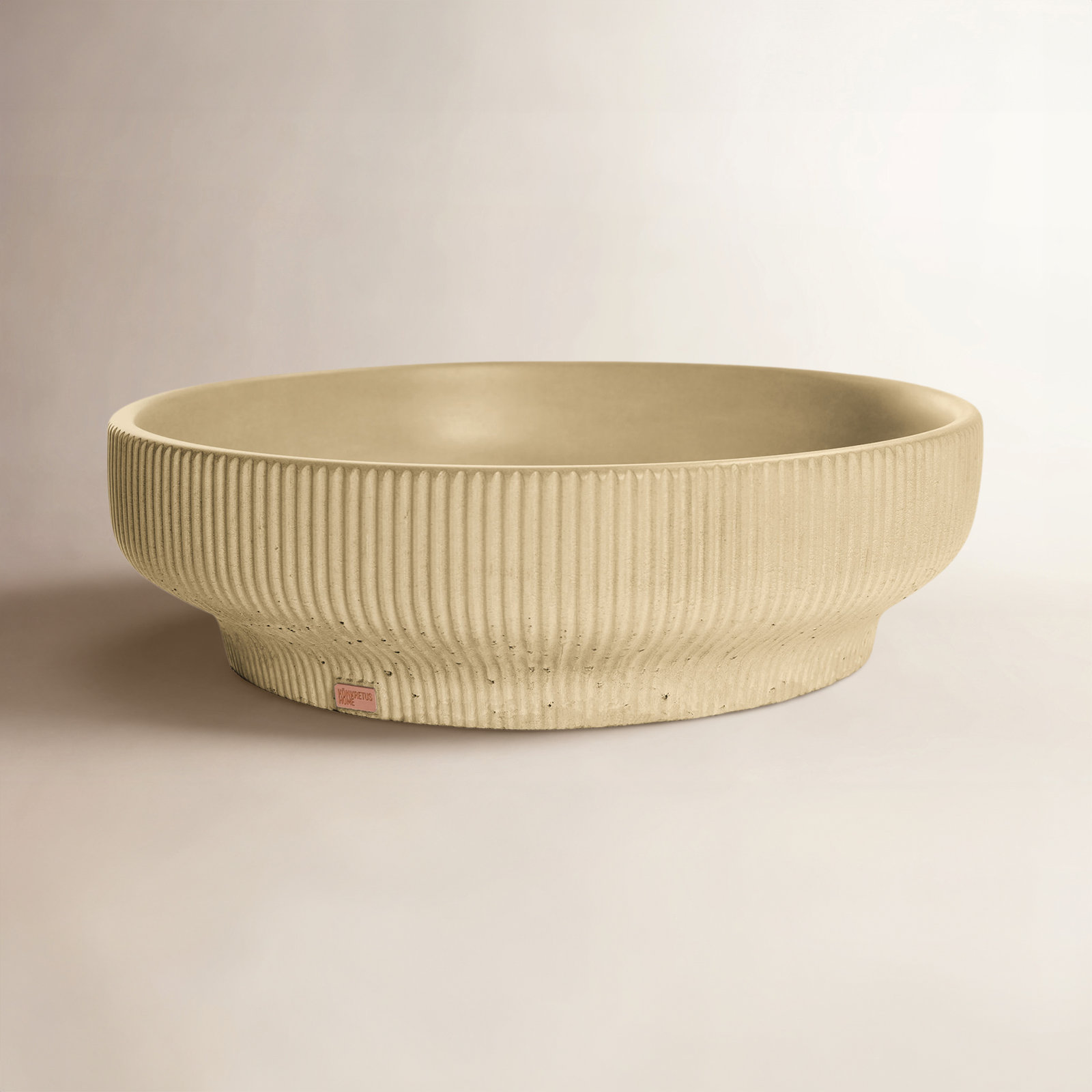 Lotus Round Concrete Vessel Sink, Desert Brown