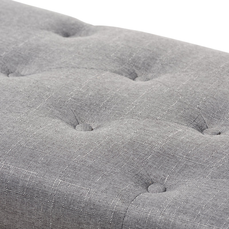 Katlan Upholstered Ottoman, Gray Polyester Blend