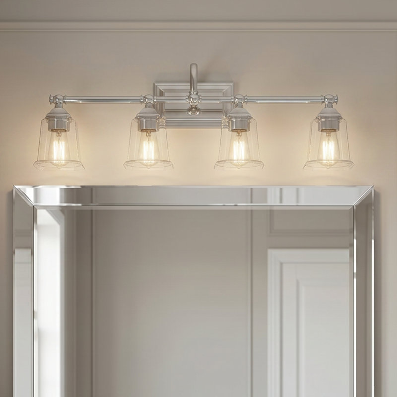 4 - Light Dimmable Vanity Light, Polished Chrome