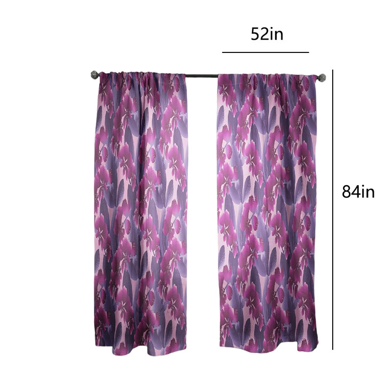 Rideau en polyester, L 52 po x L 84 po