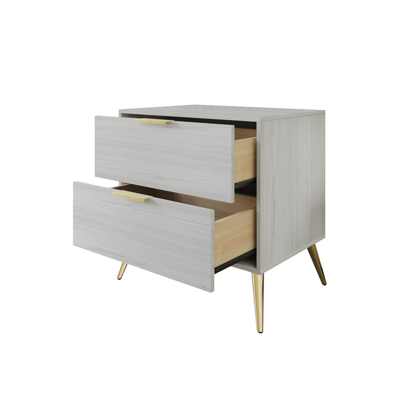 Rafiat 21.65'' W Nightstand, Light Gray