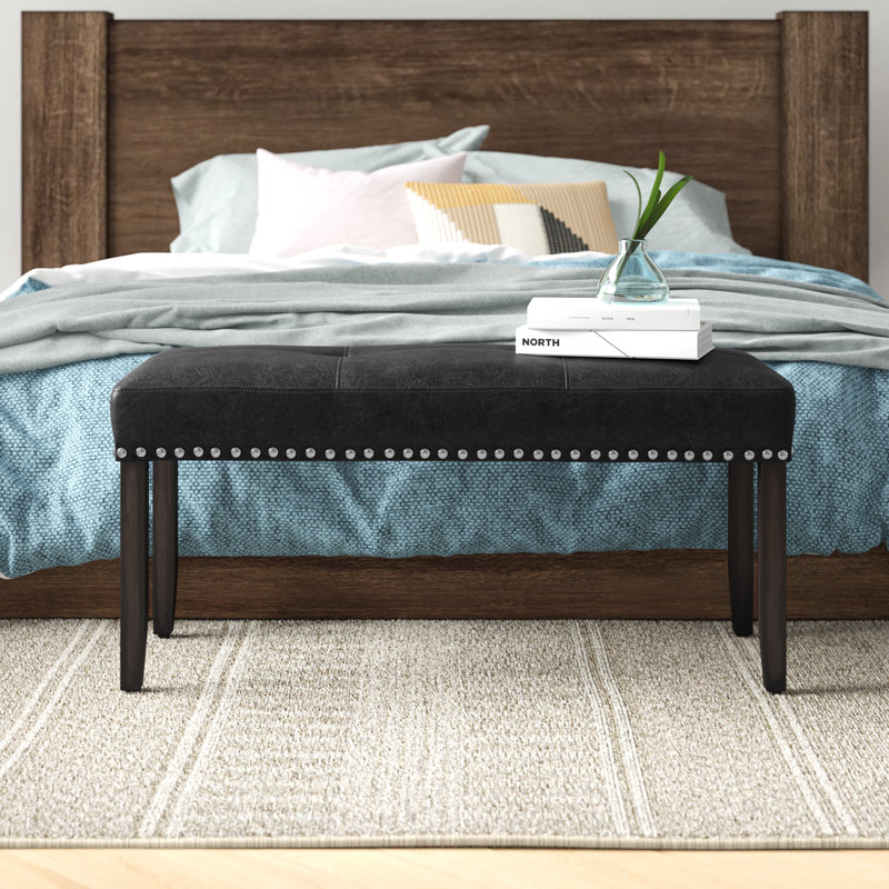 Navi Faux Leather Upholstered Bench