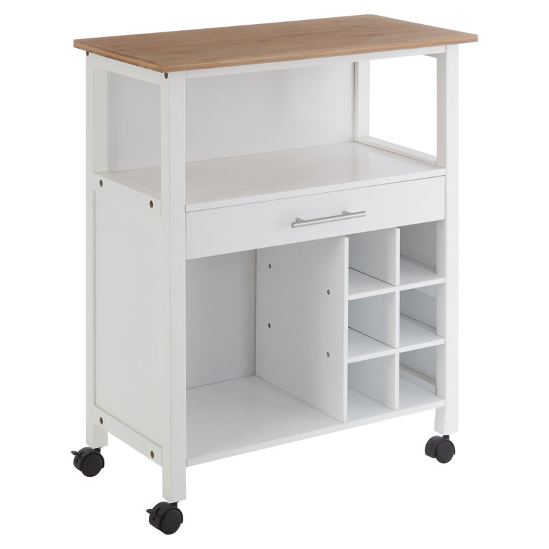 Solid Wood Top Kitchen Cart