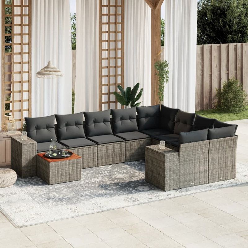 Ensemble de canapé de jardin Vidaxl gris