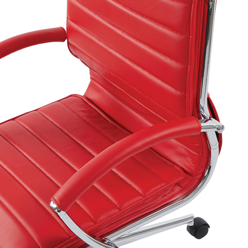 Mid Back Manager's Faux Leather Chair, Red
