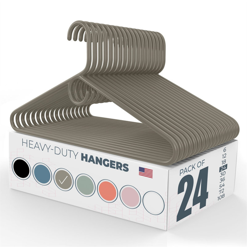 5 Plastic Non-Slip Accessories Hanger, 24, Grey