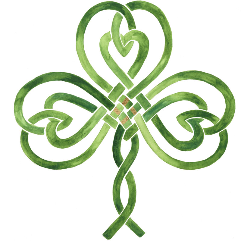 Gilded Shamrock II by Victoria Borges - Wrapped Canvas Painting, 76cm H x 76cm W