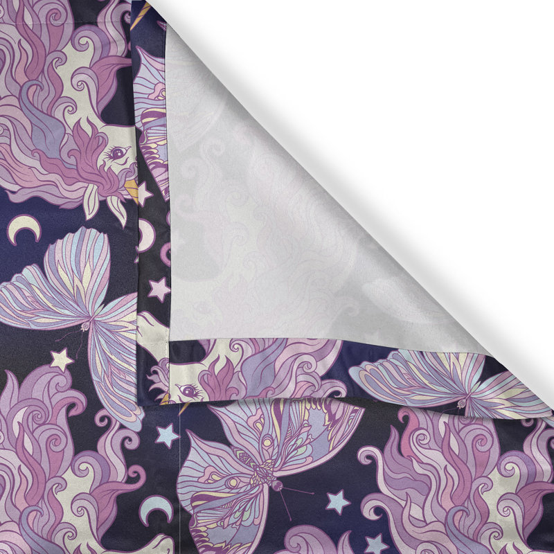 Rustic curtain, butterfly star moons, multi-colored