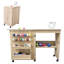 Table de couture pliante avec design compact, roues et tablettes de rangement, plateau de rangement pour la chambre à coucher-124977443-124977444