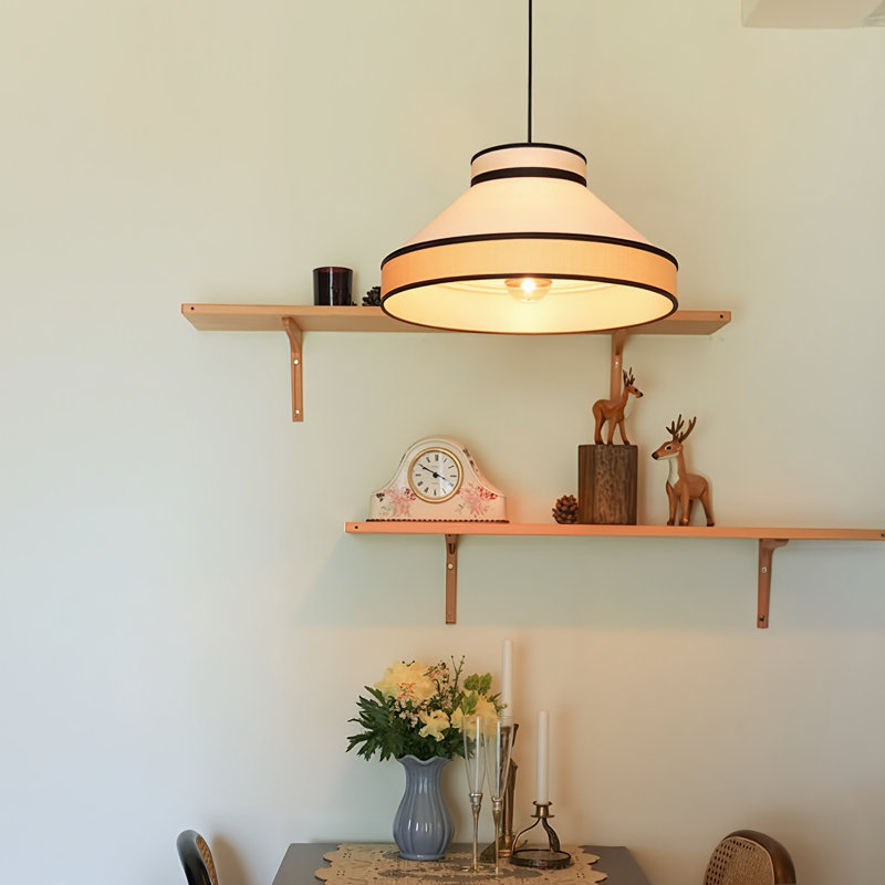 1-Light Drum pendant light Minimalist, 13.77" H x 27.55" W x 27.55" D