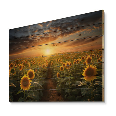 Mcnair - Art mural floral sur bois de pin naturel