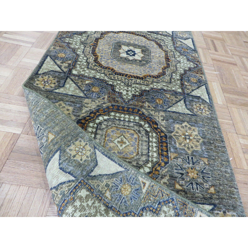 Tapis oriental à motif géométrique égyptien noué à la main 2 pi 6 po x 9 pi 6 po 674AFAD3E49A4EB295AC8CFEF5FEBB4B