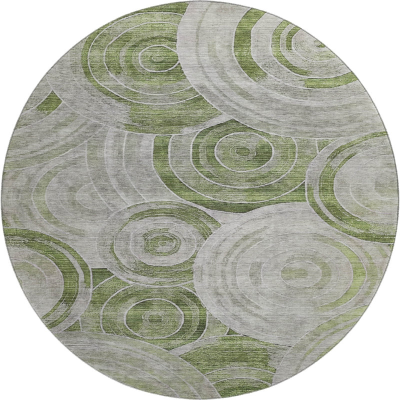Tapis géométrique de qualité supérieure lavable à la machine AMF1750, Rond 8 pi