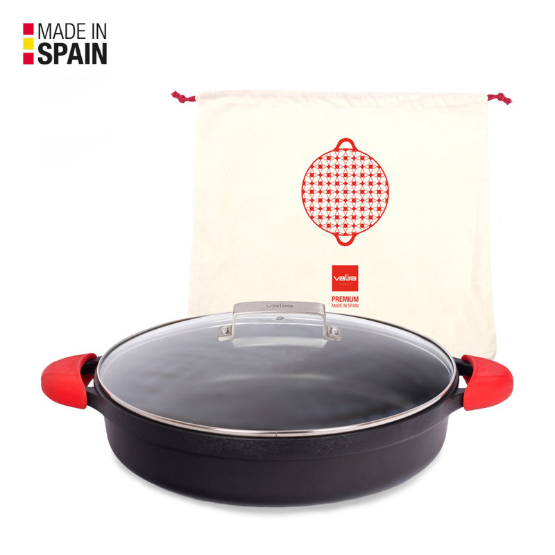 Valira Non-Stick Aluminum Round Braiser with Lid, 33.5 cm, 5.5 L