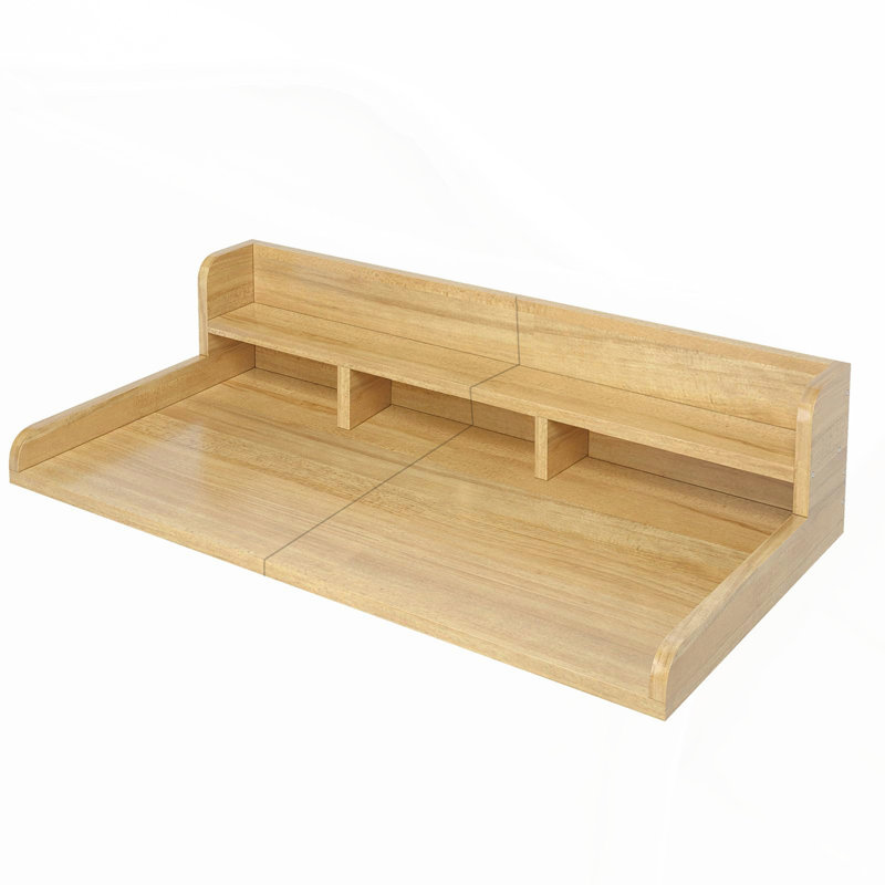 Comptoir de laveuse-sécheuse, plateau à linge en bois avec rebord, 54 po, Natural Wood