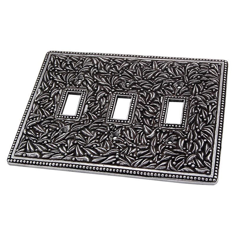 San Michele 3-Gang Toggle Light Switch Wall Plate, Vintage Pewter