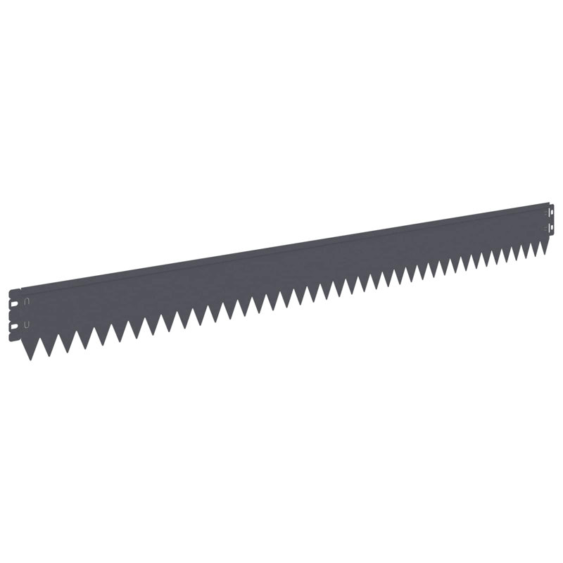 103 cm W Steel Lawn Edging Fencing, 10cm H x 103cm W, Anthracite