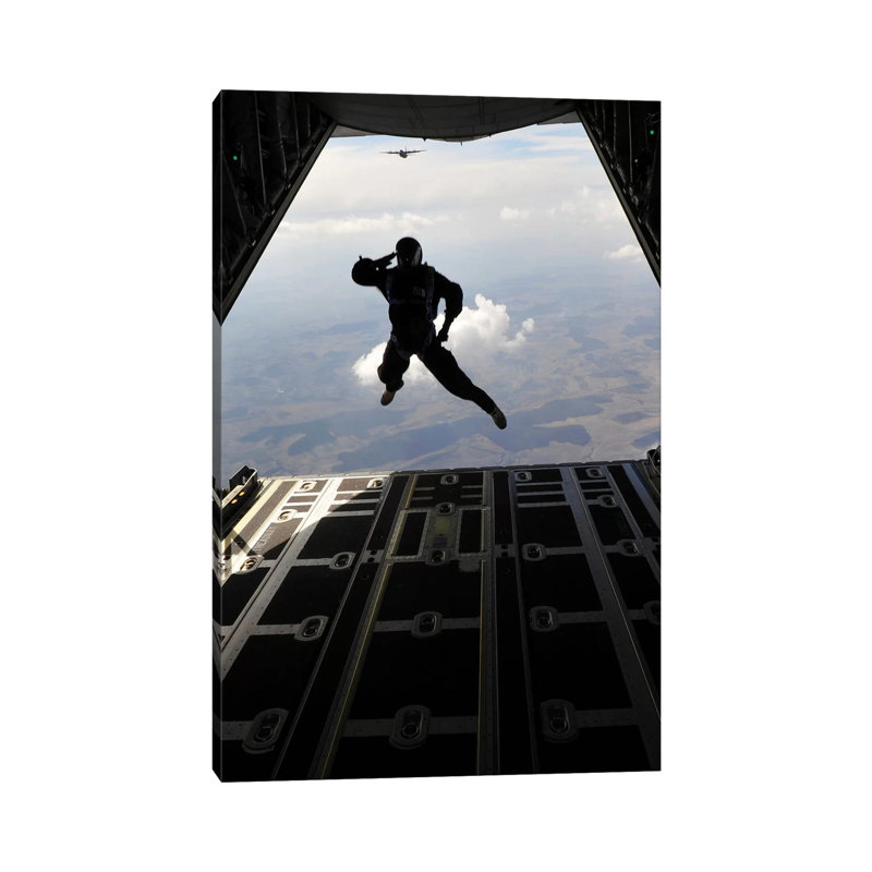 Paratrooper Salutes 1 Piece Wrapped Canvas Wall Art, 66.04cm H x 45.72cm W