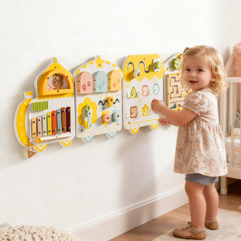 ROBUS - Panneau d'activité mural, Train de printemps Montessori