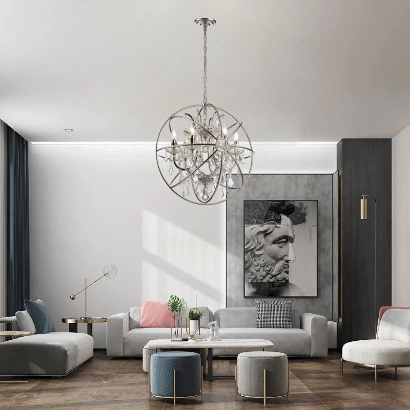 Lustre géométrique à 6 lumières Edelsten