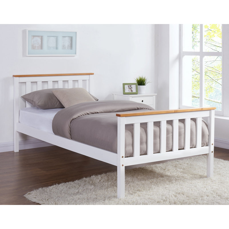 Aaliyahmarie Solid Wood Bed, White/Oak, Kingsize (5')
