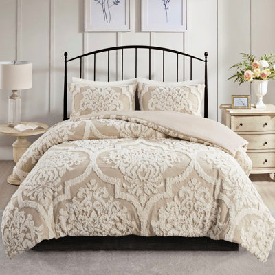 Literie en chenille de coton pour très grand / très grand lit, très confortable et à la mode 3 pièces avec housse de couette