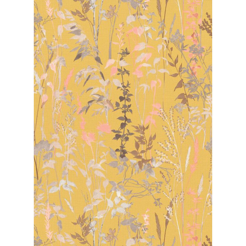 Rouleau de papier peint L 33 pi x l 21 po, Jaune/rose/gris